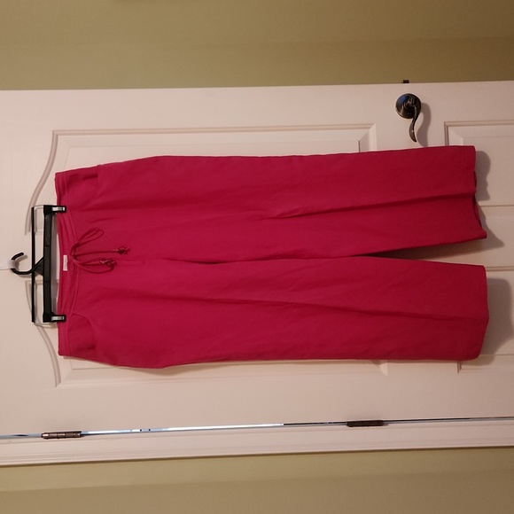 Fabulous fusia pink silk & linen trouser dress pants Liz Claiborne size 16 - Picture 1 of 8